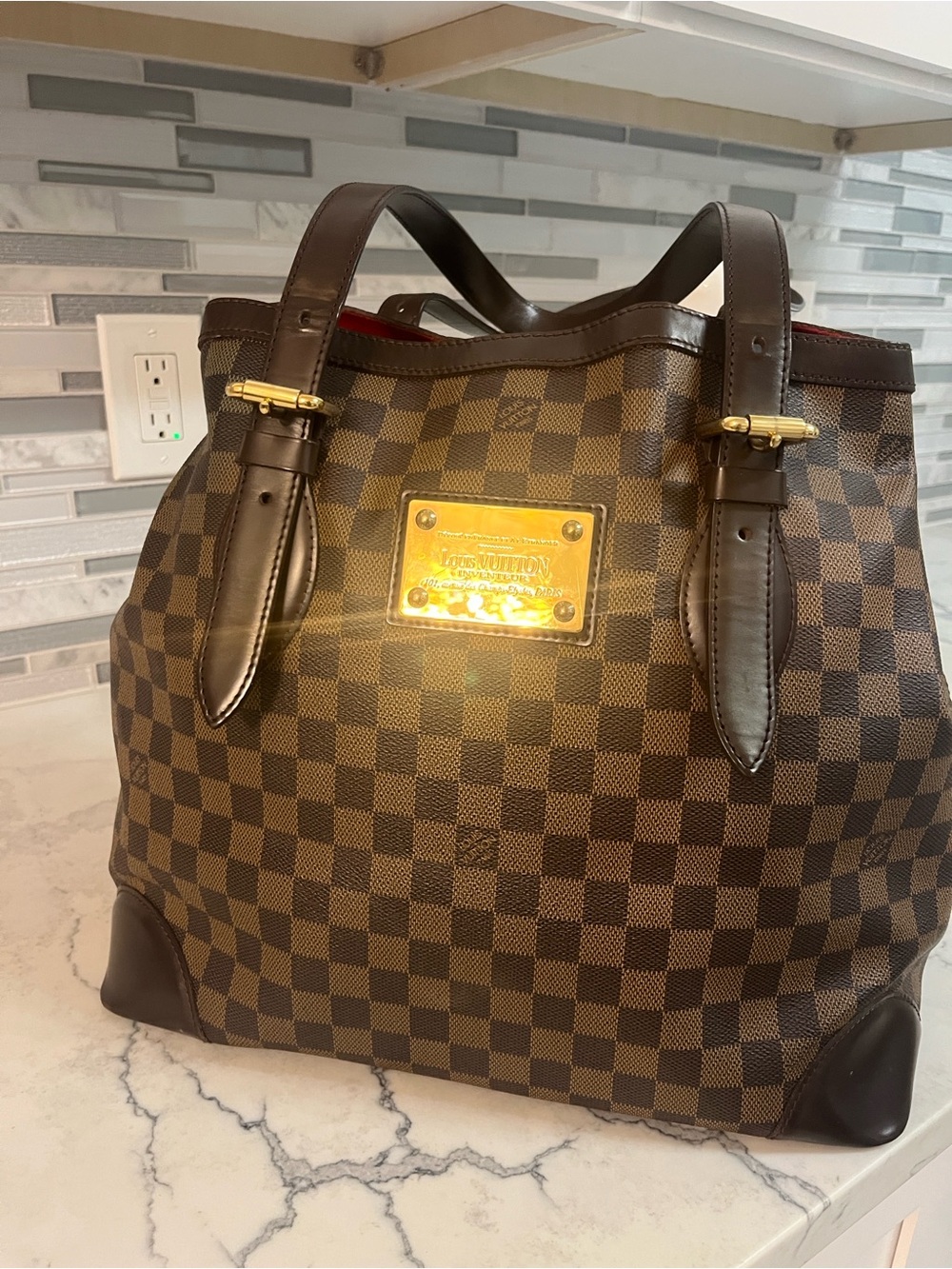 Louis Vuitton Damier Ebene Hempstead Tote Bag MM